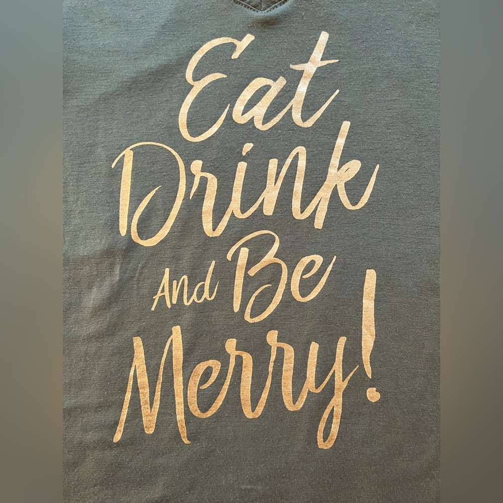 Eat Drink and Be Merry V-neck Tee - Picture 3 of 4